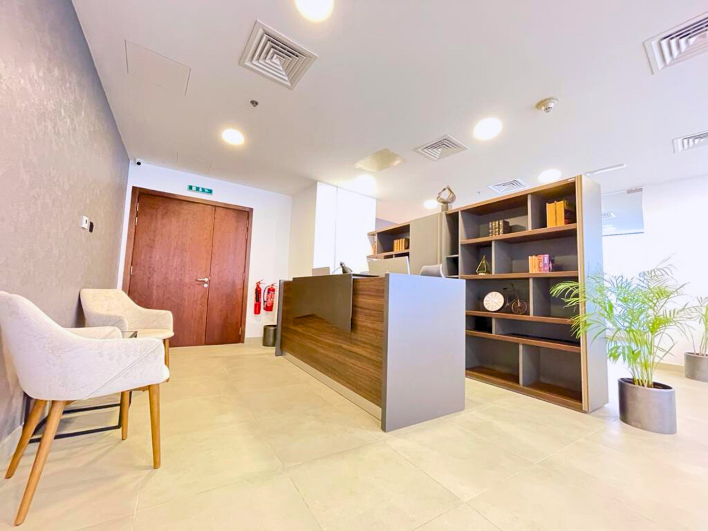 Corner Office with Partition and Conference Room