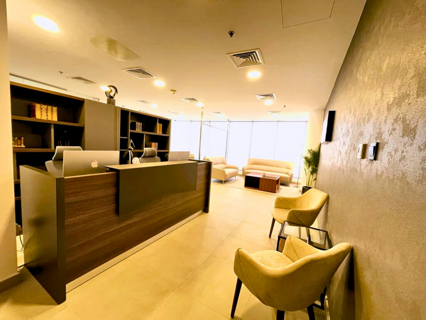 Corner Office with Partition and Conference Room